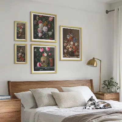 Klassiske blomsterkompositioner billedkomposition til væg
