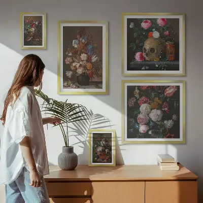 Klassiske blomsterkompositioner billedkomposition til væg