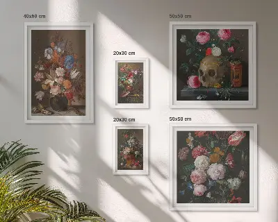 Klassiske blomsterkompositioner billedkomposition til væg
