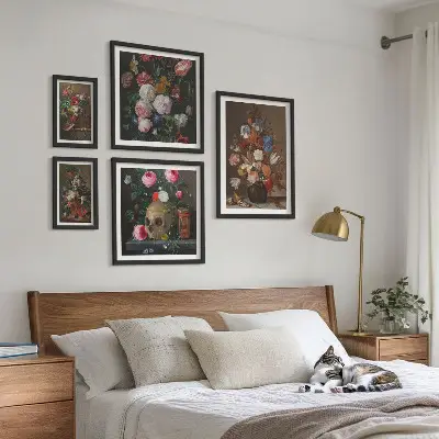 Klassiske blomsterkompositioner billedkomposition til væg