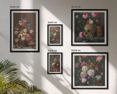 Klassiske blomsterkompositioner billedkomposition til væg