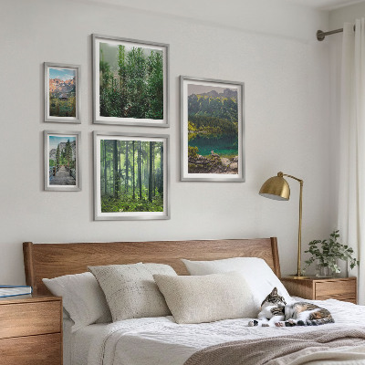 Billedsæt over sofa Bjerglandskaber og skove