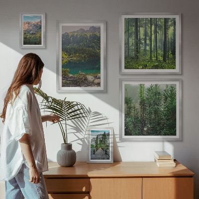 Billedsæt over sofa Bjerglandskaber og skove