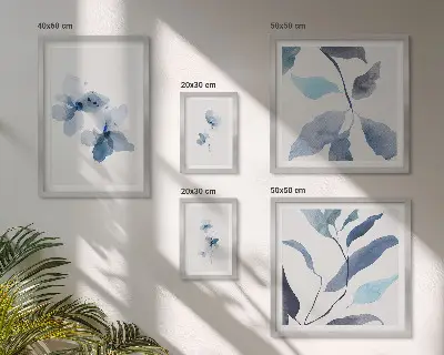Akvarelblomster billedkomposition til væg