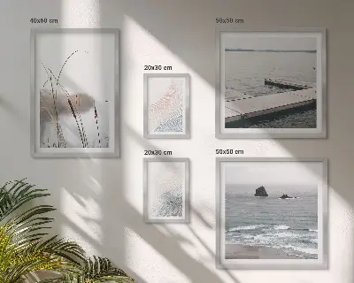 Billedsæt med havlandskaber minimalistisk stil til sofaen