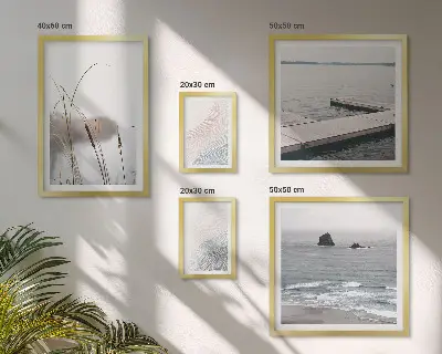 Billedsæt med havlandskaber minimalistisk stil til sofaen