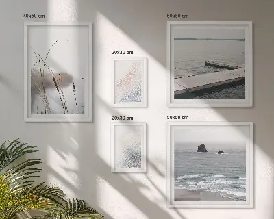 Billedsæt med havlandskaber minimalistisk stil til sofaen