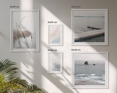 Billedsæt over sofa Minimalistiske havlandskaber