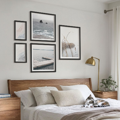 Billedsæt over sofa Minimalistiske havlandskaber