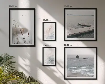 Billedsæt med havlandskaber minimalistisk stil til sofaen