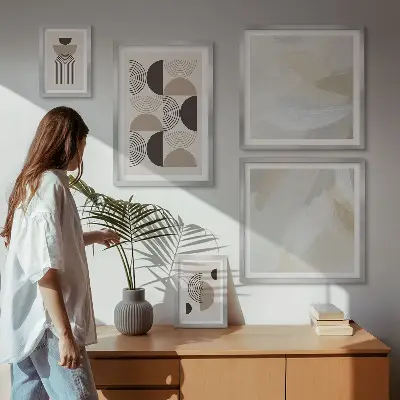 Billedkomposition til væg abstrakte geometriske former