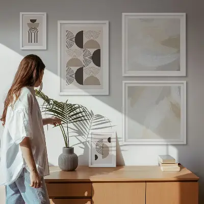 Billedkomposition til væg abstrakte geometriske former