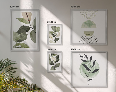 Billedsæt over sofa Skandinaviske plantemotiver