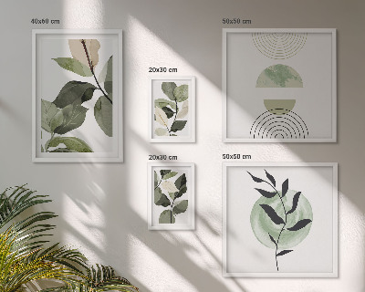 Billedsæt over sofa Skandinaviske plantemotiver