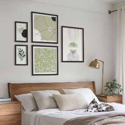 Billedsæt over sofa Abstrakte planteformer