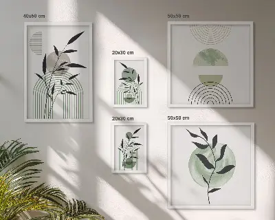 Stilfuld plantegrafik billedkomposition til væg