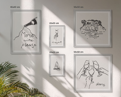 Billedsæt over sofa Stilfulde illustrationer af vintoast