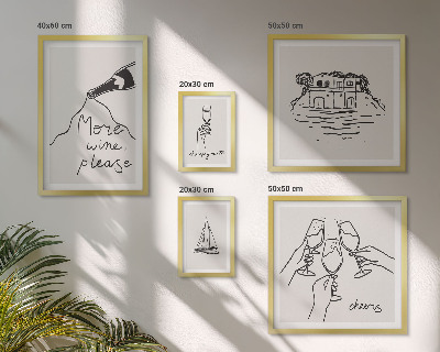 Billedsæt over sofa Stilfulde illustrationer af vintoast
