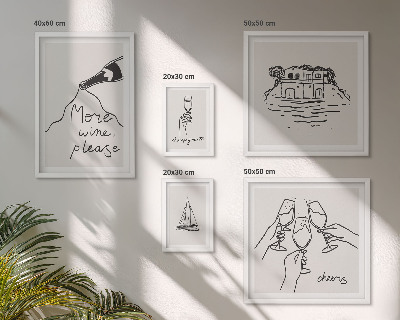 Billedsæt over sofa Stilfulde illustrationer af vintoast