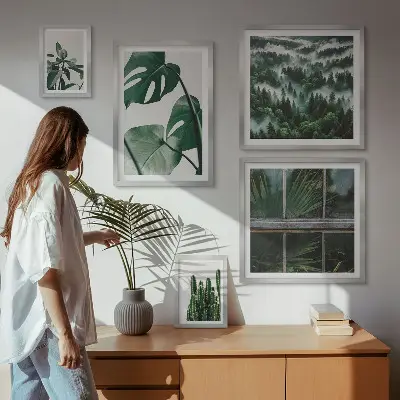 Planteinspirationer fra troperne billedkomposition til væg
