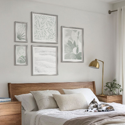 Billedsæt over sofa Motiver af plantegrønt