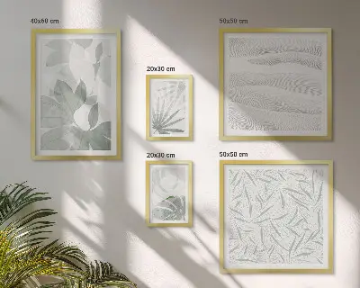 Billedsæt over sofa med motiver af grønne planter