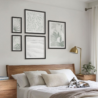 Billedsæt over sofa Motiver af plantegrønt