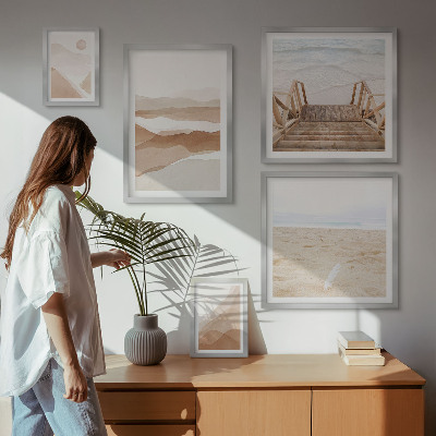 Billedkomposition til væg Minimalistiske strande og bjerge