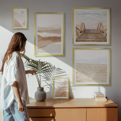 Billedkomposition til væg Minimalistiske strande og bjerge