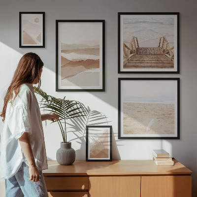 Billedkomposition til væg Minimalistiske strande og bjerge