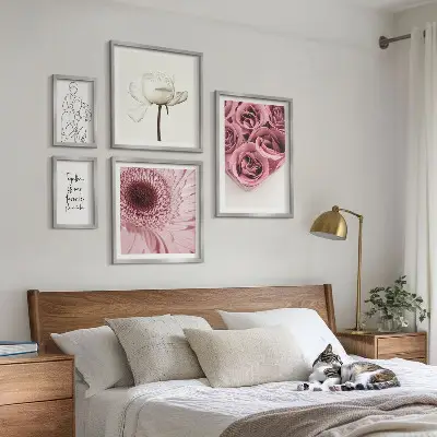 Billedsæt til sofa blomsterinspiration i boho-stil