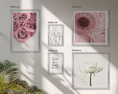 Billedsæt til sofa blomsterinspiration i boho-stil