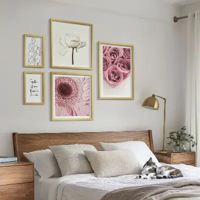Billedsæt til sofa blomsterinspiration i boho-stil