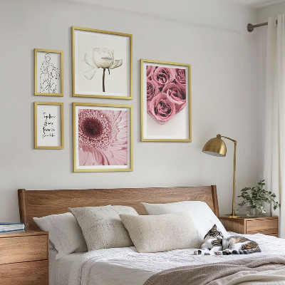 Billedsæt over sofa Blomsterinspirationer i boho-stil