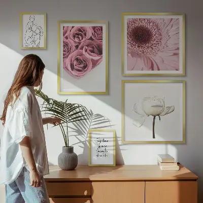 Billedsæt til sofa blomsterinspiration i boho-stil