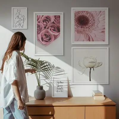 Billedsæt til sofa blomsterinspiration i boho-stil