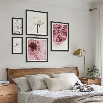 Billedsæt til sofa blomsterinspiration i boho-stil