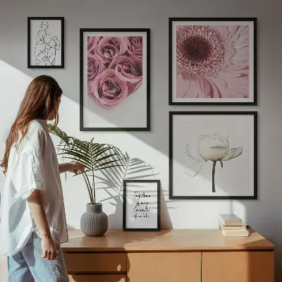 Billedsæt til sofa blomsterinspiration i boho-stil