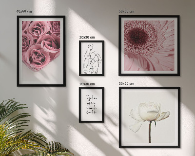 Billedsæt over sofa Blomsterinspirationer i boho-stil