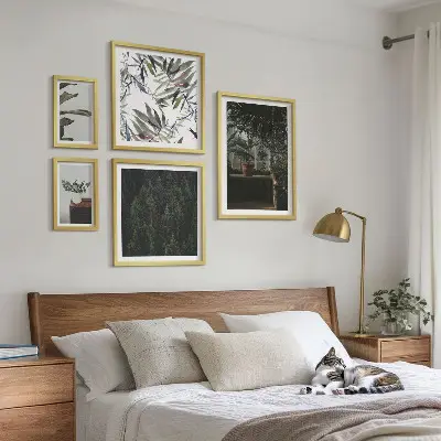 Billedkomposition til væg med grønne oase plantemotiver