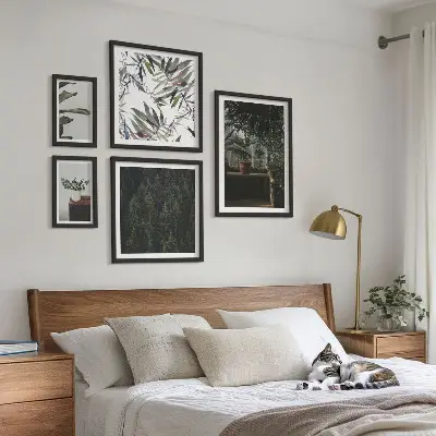 Billedkomposition til væg med grønne oase plantemotiver