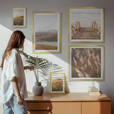 Billedsæt over sofa Naturlandskaber i søfeltet