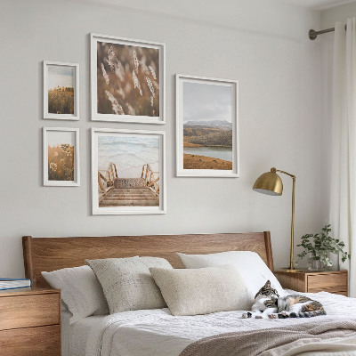 Billedsæt over sofa Naturlandskaber i søfeltet