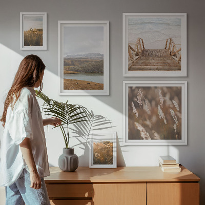 Billedsæt over sofa Naturlandskaber i søfeltet