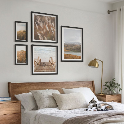 Billedsæt over sofa Naturlandskaber i søfeltet