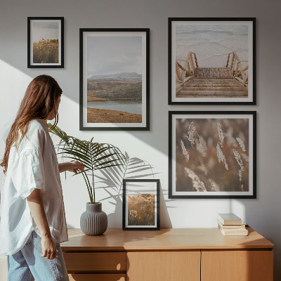 Billedsæt over sofa Naturlandskaber i søfeltet