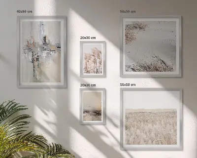 Billedsæt til væg over sofa stilfuld dekoration i naturlig minimalisme