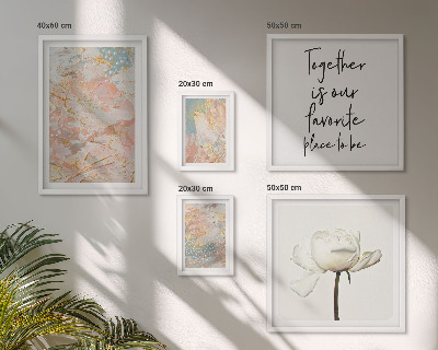 Billedkomposition til væg Abstrakte blomster med slogans