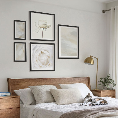 Billedsæt over sofa Blomsterinspirationer hvid