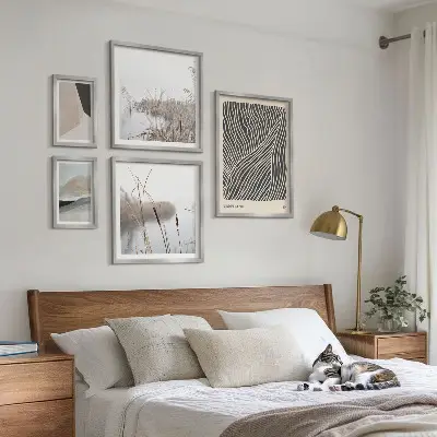 Minimalistisk naturkunst billedkomposition til væg